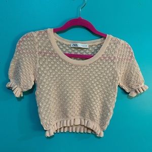 Lace see through Zara crop top